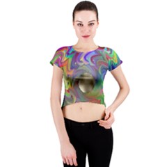 Rainbow Plasma Neon Crew Neck Crop Top