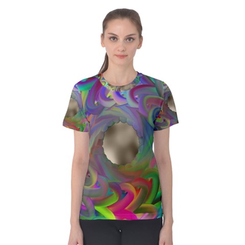 Rainbow Plasma Neon Women s Cotton Tee by HermanTelo