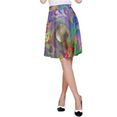 Rainbow Plasma Neon A-line Skirt by HermanTelo