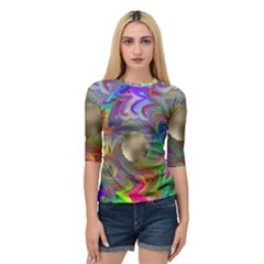 Rainbow Plasma Neon Quarter Sleeve Raglan Tee