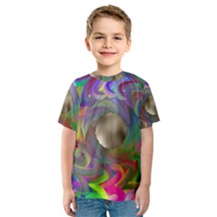 Rainbow Plasma Neon Kids  Sport Mesh Tee