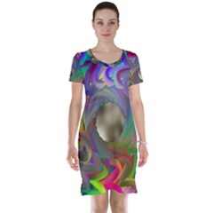 Rainbow Plasma Neon Short Sleeve Nightdress by HermanTelo