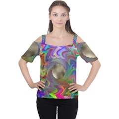 Rainbow Plasma Neon Cutout Shoulder Tee