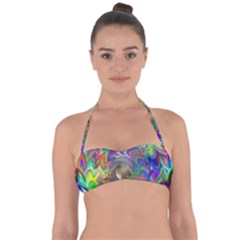 Rainbow Plasma Neon Halter Bandeau Bikini Top