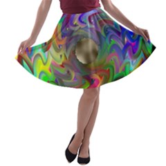 Rainbow Plasma Neon A-line Skater Skirt