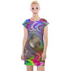 Rainbow Plasma Neon Cap Sleeve Bodycon Dress