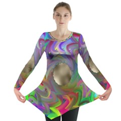 Rainbow Plasma Neon Long Sleeve Tunic 