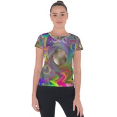 Rainbow Plasma Neon Short Sleeve Sports Top 