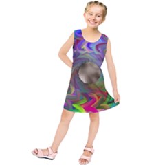 Rainbow Plasma Neon Kids  Tunic Dress