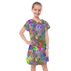 Rainbow Plasma Neon Kids  Drop Waist Dress