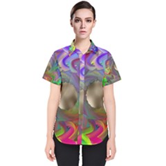 Rainbow Plasma Neon Women s Short Sleeve Shirt