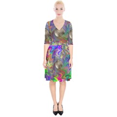 Rainbow Plasma Neon Wrap Up Cocktail Dress