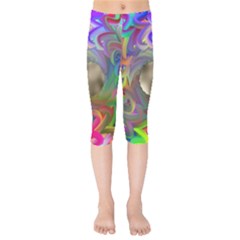 Rainbow Plasma Neon Kids  Capri Leggings 