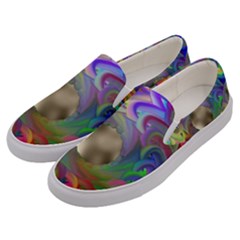 Rainbow Plasma Neon Men s Canvas Slip Ons