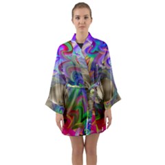 Rainbow Plasma Neon Long Sleeve Kimono Robe