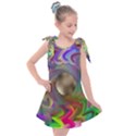 Rainbow Plasma Neon Kids  Tie Up Tunic Dress View1