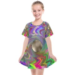 Rainbow Plasma Neon Kids  Smock Dress