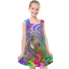 Rainbow Plasma Neon Kids  Cross Back Dress