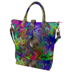 Rainbow Plasma Neon Buckle Top Tote Bag