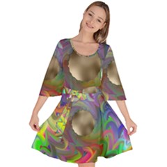 Rainbow Plasma Neon Velour Kimono Dress by HermanTelo