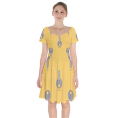 Key Short Sleeve Bardot Dress