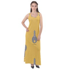 Key Sleeveless Velour Maxi Dress