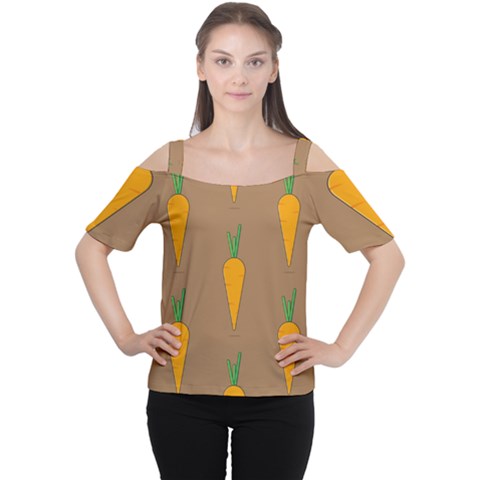 Healthy Fresh Carrot Cutout Shoulder Tee by HermanTelo