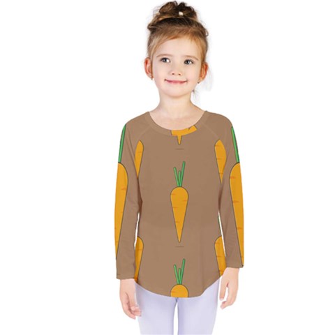 Healthy Fresh Carrot Kids  Long Sleeve Tee by HermanTelo