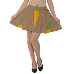 Healthy Fresh Carrot Velvet Skater Skirt by HermanTelo