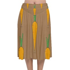 Healthy Fresh Carrot Velvet Flared Midi Skirt by HermanTelo