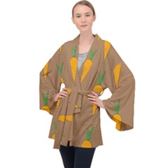 Healthy Fresh Carrot Velvet Kimono Robe by HermanTelo