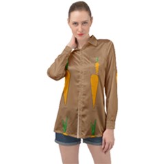 Healthy Fresh Carrot Long Sleeve Satin Shirt