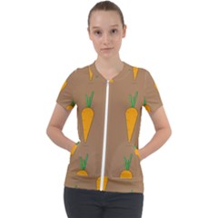 Healthy Fresh Carrot Short Sleeve Zip Up Jacket