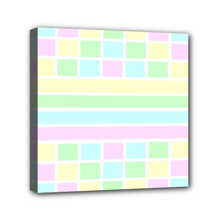 Geometric Pastel Mini Canvas 6  x 6  (Stretched)