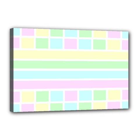 Geometric Pastel Canvas 18  X 12  (stretched) by Bajindul