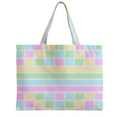 Geometric Pastel Zipper Mini Tote Bag by Bajindul