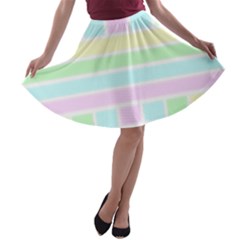 Geometric Pastel A-line Skater Skirt by Bajindul