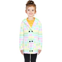 Geometric Pastel Kids  Double Breasted Button Coat by Bajindul