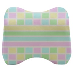 Geometric Pastel Velour Head Support Cushion by Bajindul