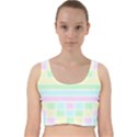 Geometric Pastel Velvet Racer Back Crop Top View1