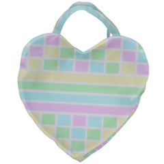 Geometric Pastel Giant Heart Shaped Tote by Bajindul