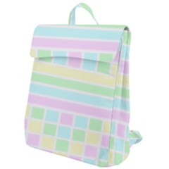 Geometric Pastel Flap Top Backpack by Bajindul