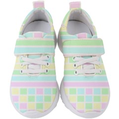 Geometric Pastel Kids  Velcro Strap Shoes by Bajindul