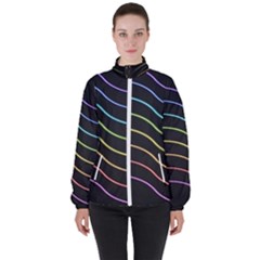 Wallpaper Background Colors Neon Women s High Neck Windbreaker by Bajindul