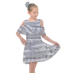 Confetti Music Art Modern Kids  Shoulder Cutout Chiffon Dress by Bajindul