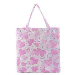 Valentine Background Hearts Grocery Tote Bag by Bajindul