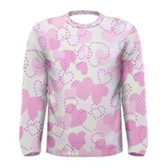 Valentine Background Hearts Men s Long Sleeve Tee by Bajindul