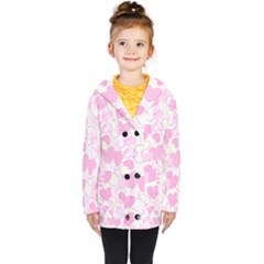 Valentine Background Hearts Kids  Double Breasted Button Coat by Bajindul