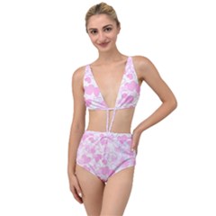 Valentine Background Hearts Tied Up Two Piece Swimsuit by Bajindul