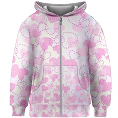 Valentine Background Hearts Kids  Zipper Hoodie Without Drawstring by Bajindul